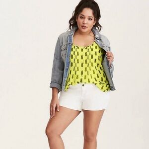 Torrid PINEAPPLE PRINT TULIP BACK CHIFFON TANK TOP Size 1